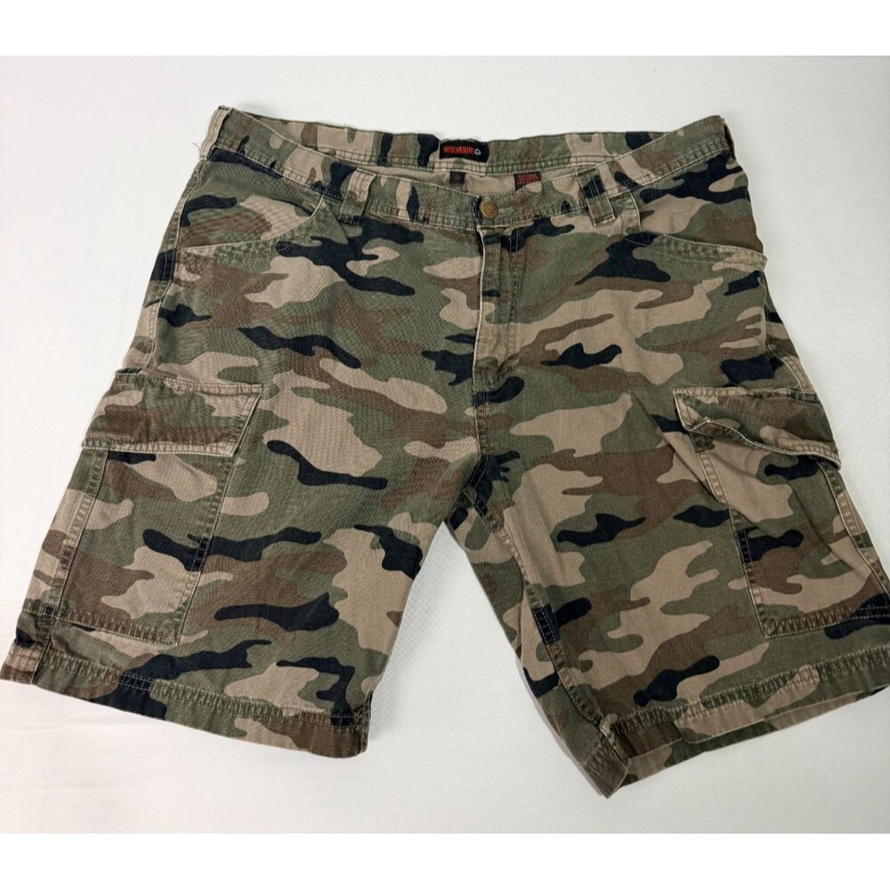 Wolverine Camo Cargo Shorts Mens 40 Green Military Hunting Workwear